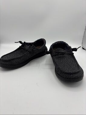 Hey Dude Men's Slip-On Loafers in Charcoal Black